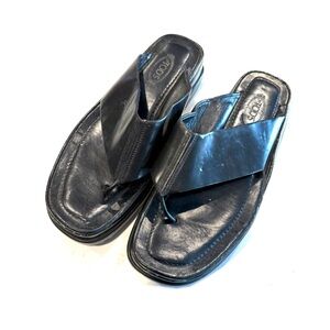 Tods Platform Patent Leather Sandals Size 8.5